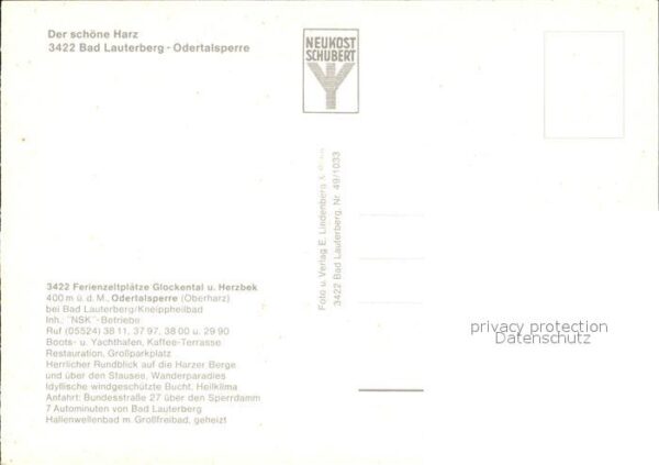 Bad Lauterberg Odertalsperre Campingplätze Glockental – Bild 2