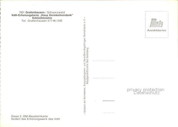 Grafenhausen Schwarzwald VdH Erholungsheim Haus Heimkehrerdank S – Bild 2