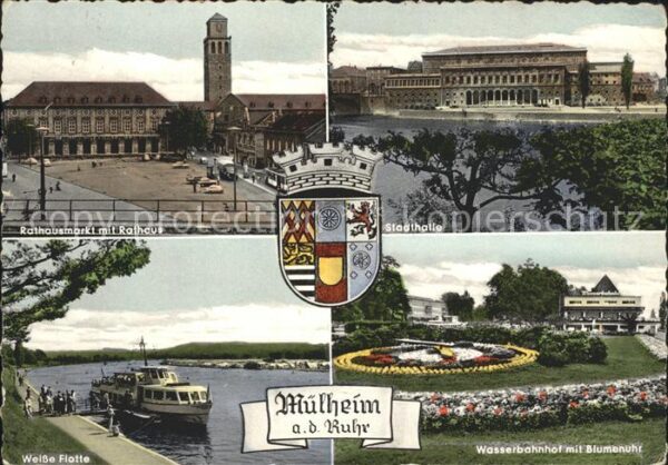 Muelheim Ruhr Rathausmarkt Rathaus Stadthalle Wasserb