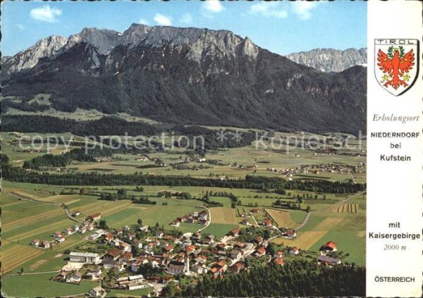 Niederndorf Kufstein Erholungsort mit Kaisergebirge Wappen F