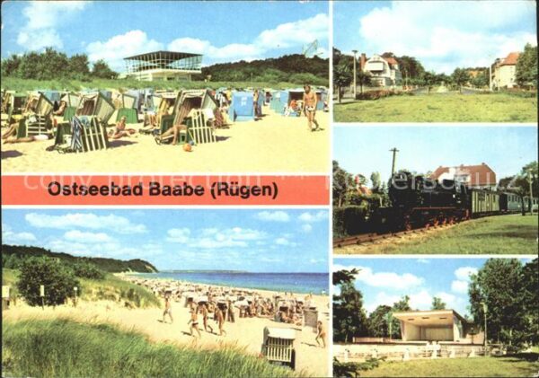 Baabe Ostseebad Ruegen Strand Dampflokomotive Konzertpavillon