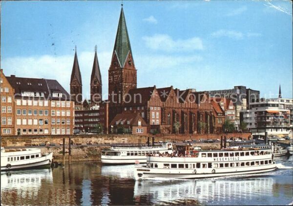 Bremen Partie an der Weser Martinikirche Dom T