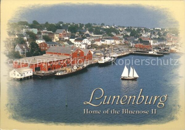 Lunenburg Nova Scotia Home of Bluenose II Sailing Boat aerial