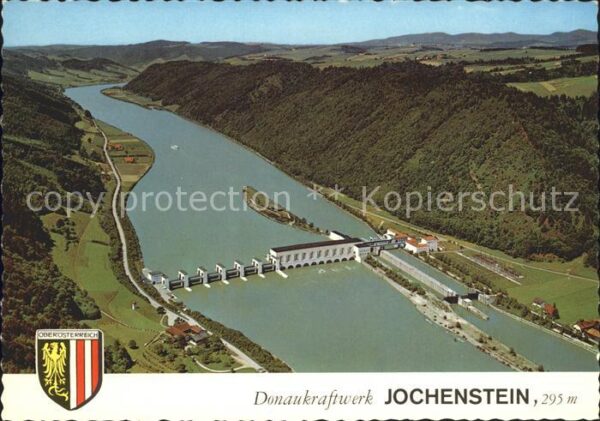 Jochenstein Niederbayern Donaukraftwerk Wappen Fliegeraufnahme