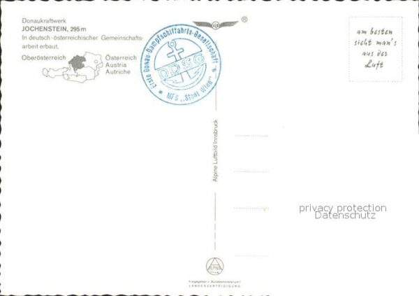 Jochenstein Niederbayern Donaukraftwerk Wappen Fliegeraufnahme – Bild 2