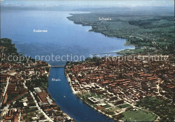 Konstanz Bodensee Rhein Altstadt Grenze zur Schweiz Flieg