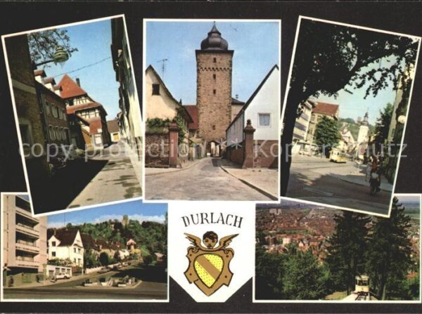 Durlach Teilansichten Turm Bergbahn Wappen
