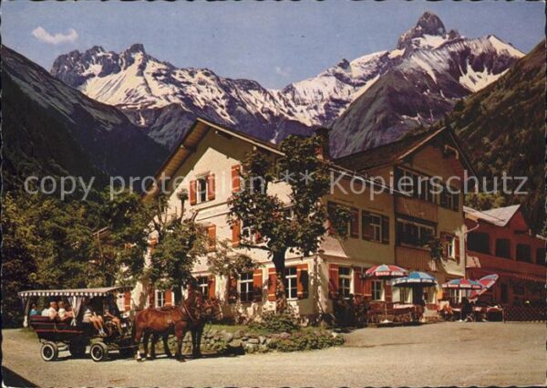 Oberstdorf Berggasthof Spielmannsau Pferdewagen Al