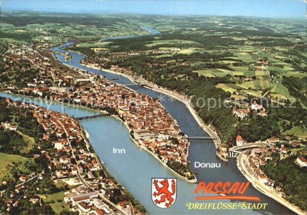 Passau Dreiflüssestadt Inn Ilz Donau Wappen Fl