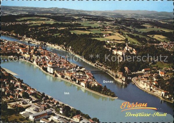 Passau Dreiflüssestadt Inn Ilz Donau Wappen Fl