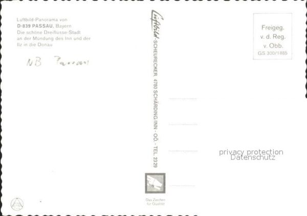 Passau Dreiflüssestadt Inn Ilz Donau Wappen Fl – Bild 2