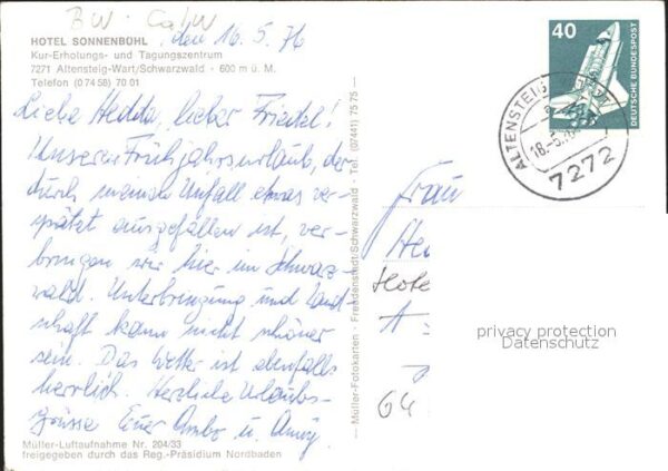 Wart Altensteig Hotel Sonnenbühl Kurzentrum Tagungszent – Bild 2