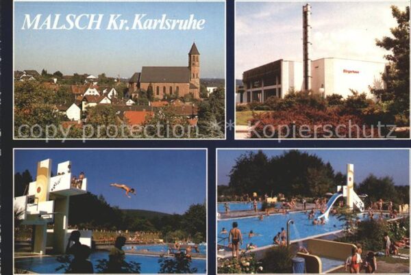 Malsch Karlsruhe Bürgerhaus Gaststätte Kirche Schwimmbad