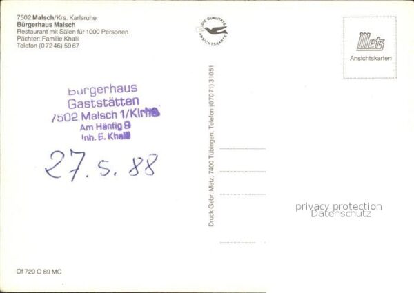 Malsch Karlsruhe Bürgerhaus Gaststätte Kirche Schwimmbad – Bild 2
