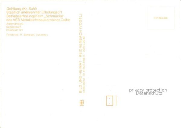 Gehlberg Betriebserholungsheim Schmücke Speisera – Bild 2