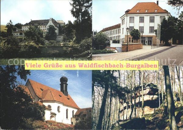Waldfischbach-Burgalben Teilansichten Kirche Waldpartie Felsen