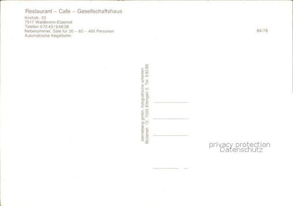Etzenrot Gesellschaftshaus Restaurant Cafe Saal – Bild 2