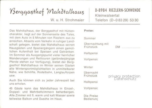 Schwende Riezlern Kleinwalsertal Berggasthof Mahdtalhaus Terrasse – Bild 2