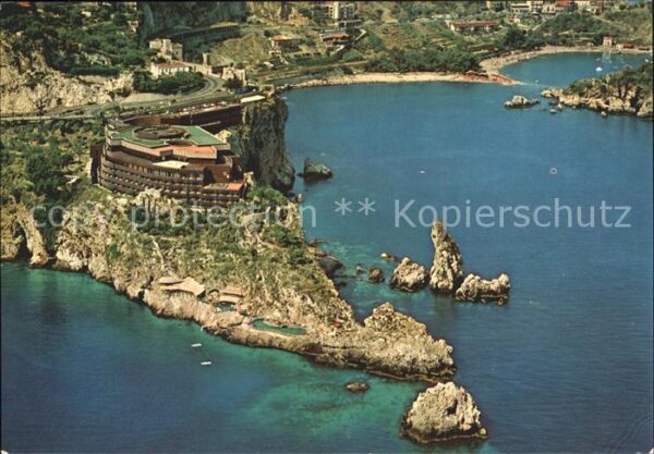 Taormina Sizilien Capo Taormina veduta aerea Küste