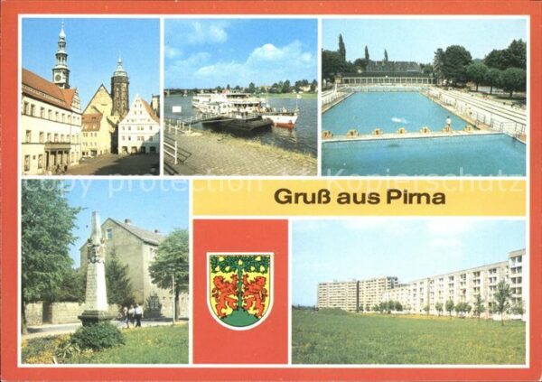 Pirna Markt Rathaus Dampferanlegestelle Schwi