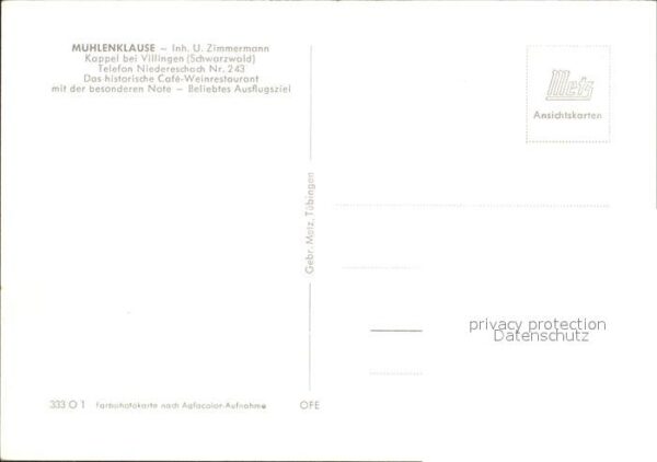 Kappel Niedereschach Mühlenklause Historisches Cafe Weinrest – Bild 2