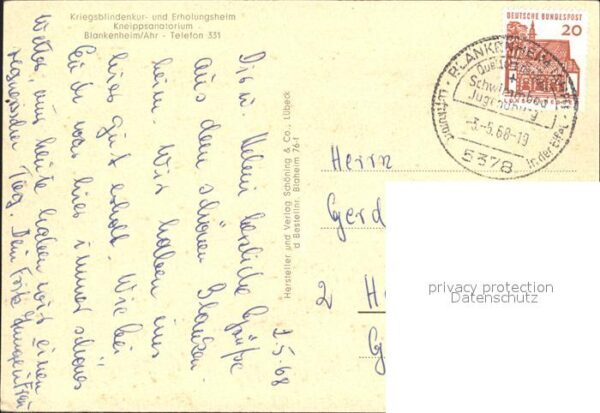 Blankenheim Ahr Kriegsblindenkurheim Erholungsheim Knei – Bild 2