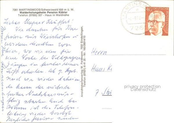 Martinsmoos Walderholungsheim Pension Kübler Schwar – Bild 2