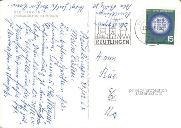 Reutlingen Friedrich List Platz mit Parkhotel Tulp – Bild 2