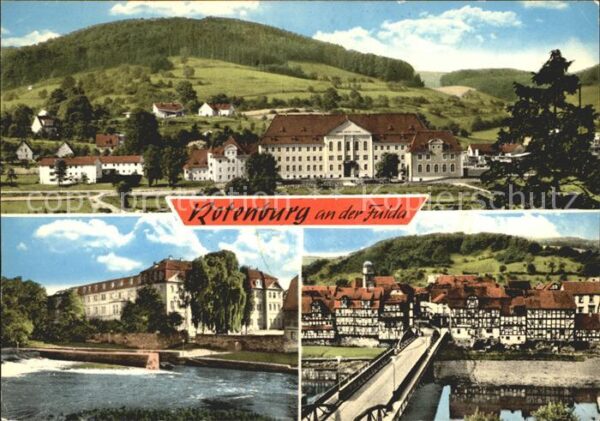 Rotenburg Fulda Teilansicht Partie an der Fulda Brücke
