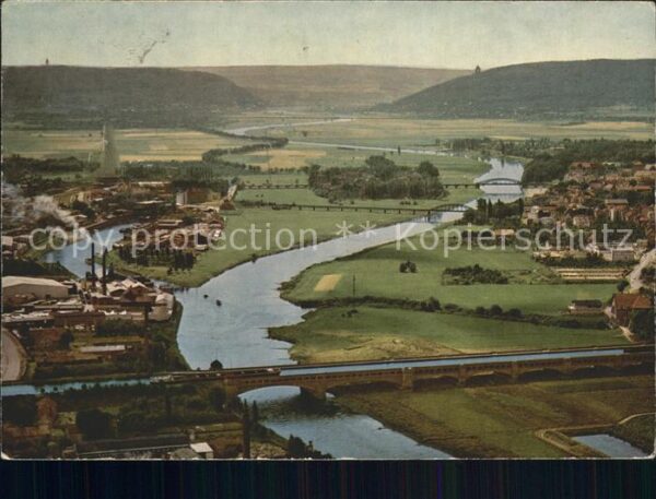 Minden Westfalen Blick über die Weser Westfälische Pfort