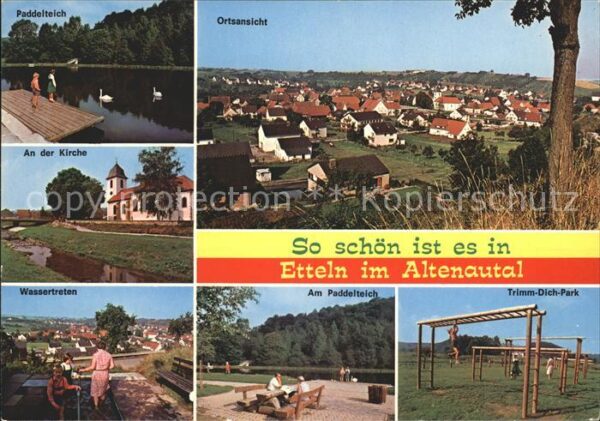 Etteln Paddelteich Schwan Kirche Wassertreten