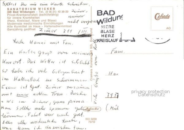 Bad Wildungen Sanatorium Wicker Restaurant Aufenthalt – Bild 2