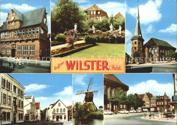 Wilster Teilansichten Park Skulptur Windmühle K