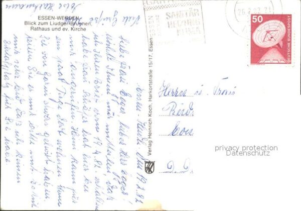 Werden Ruhr Liudger Brunnen Rathaus Kirche – Bild 2