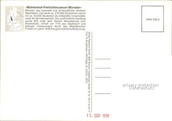 Muenster Westfalen Mühlenhof Freilichtmuseum Windmühle – Bild 2