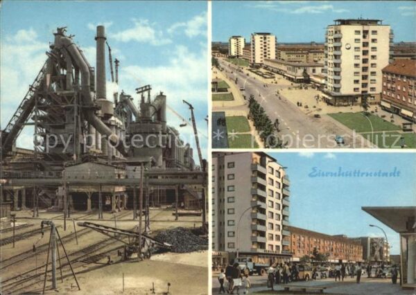 Eisenhuettenstadt Fabrik und Hochhäuser