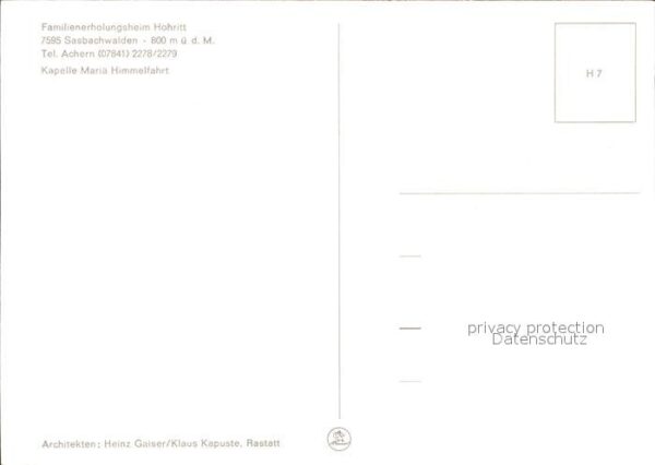 Sasbachwalden Erholungsheim Hohritt Kapelle – Bild 2