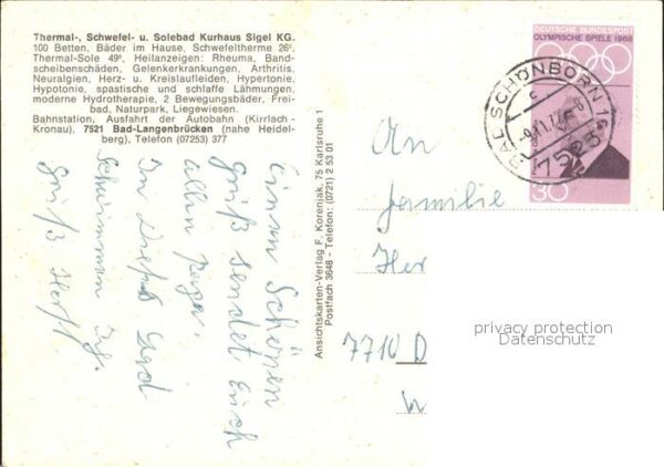 Bad Langenbruecken Bad Schoenborn Thermalbad Kurhaus Sigel KG – Bild 2