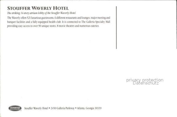 Atlanta Georgia Stouffer Waverly Hotel – Bild 2