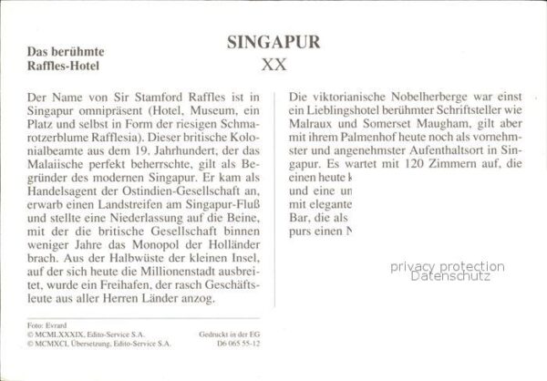 Singapore Raffles Hotel – Bild 2