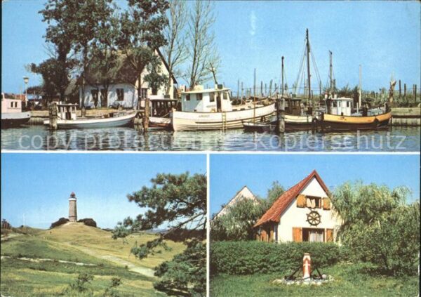 Neuendorf Hiddensee Hafen KLoster Leuchtturm und Seemannshä