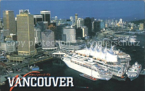 Vancouver British Columbia Aerial view Coal Harbour Skyline