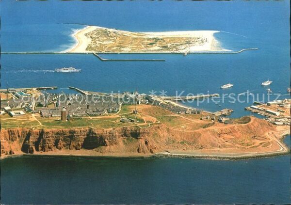 Helgoland Luftaufnahme im Hintergrund die Düne