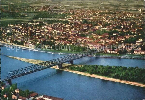 Neuwied Rhein LuftaufnahmeBrücke
