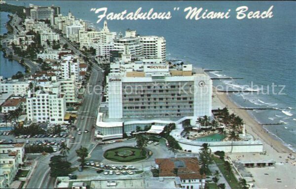 Miami Beach Looking North from the Sevilla Hotel Oc