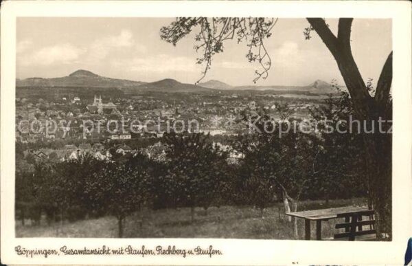 Goeppingen Gesamtansicht mit Staufen Rechberg und
