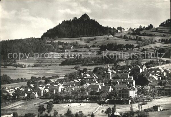 Jiretin pod Jedlovouk =St Georgenthal Ortsansicht mit Burg Tolsteijn Hrad Tol