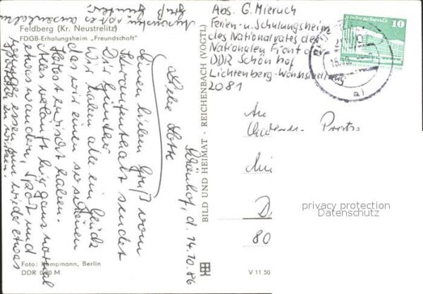 Feldberg Mecklenburg FDGB Erholungsheim Freundschaft – Bild 2