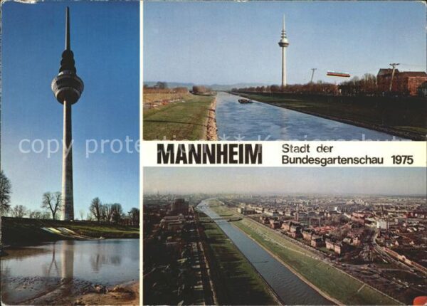 Mannheim Fernsehturm Kanal Stadt der Bundesgarte