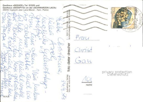 Vigiljoch Gasthof Seehof Seespitz Schwarze Lack E – Bild 2